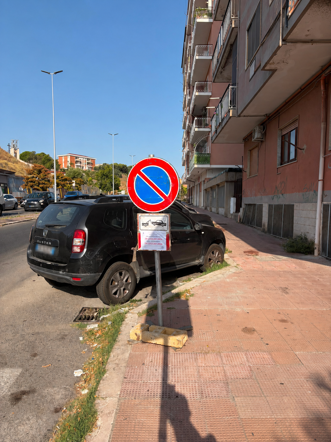 Cartello temporaneo numero 9 installato in Via Giacomo Matteotti